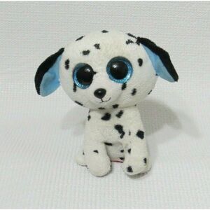 Ty Beanie Boos FETCH the Dalmatian Puppy Dog Blue Glitter Eyes Plush Stuffed Toy